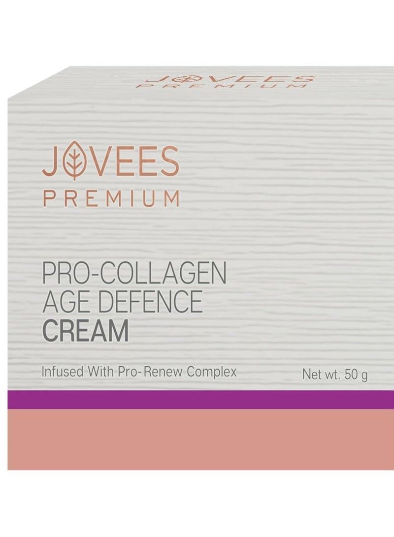 Jovees Premium Pro -Collagen Age Defence Cream | for Age Spots, Fine Lines and Wrinkles | Anti Aging formula For Women & Men | For All Skin Types Skin Types- 50g - Image 1